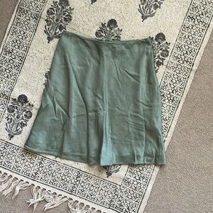 & Other Stories Green Mini Slip Skirt